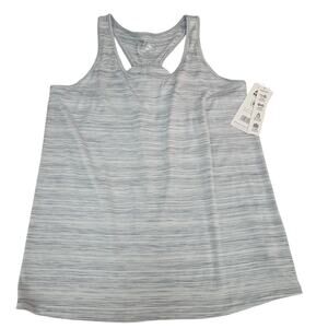 RBX Active Medium gray/white striped sleeveless tank top